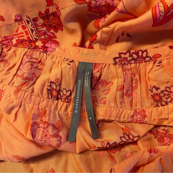 Anthropologie Orange Floral Sleeveless Top, Size Medium - Picture 8 of 9